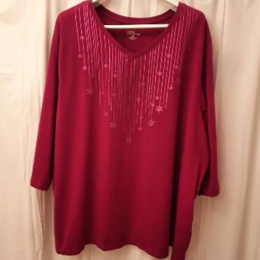 Catherines Tee with Foil/Embellished Design 3X